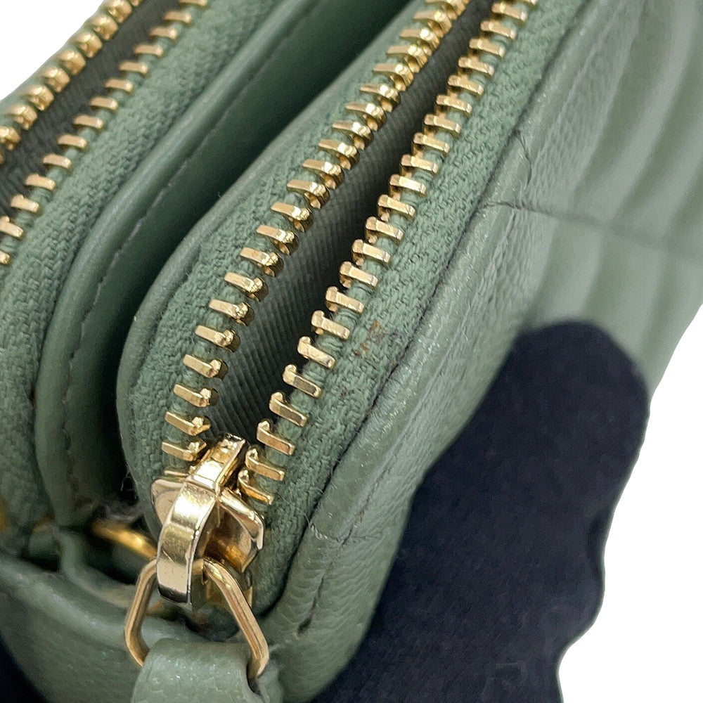 CHANEL Matelasse Chain wallet GreenA82527 Caviar Leather