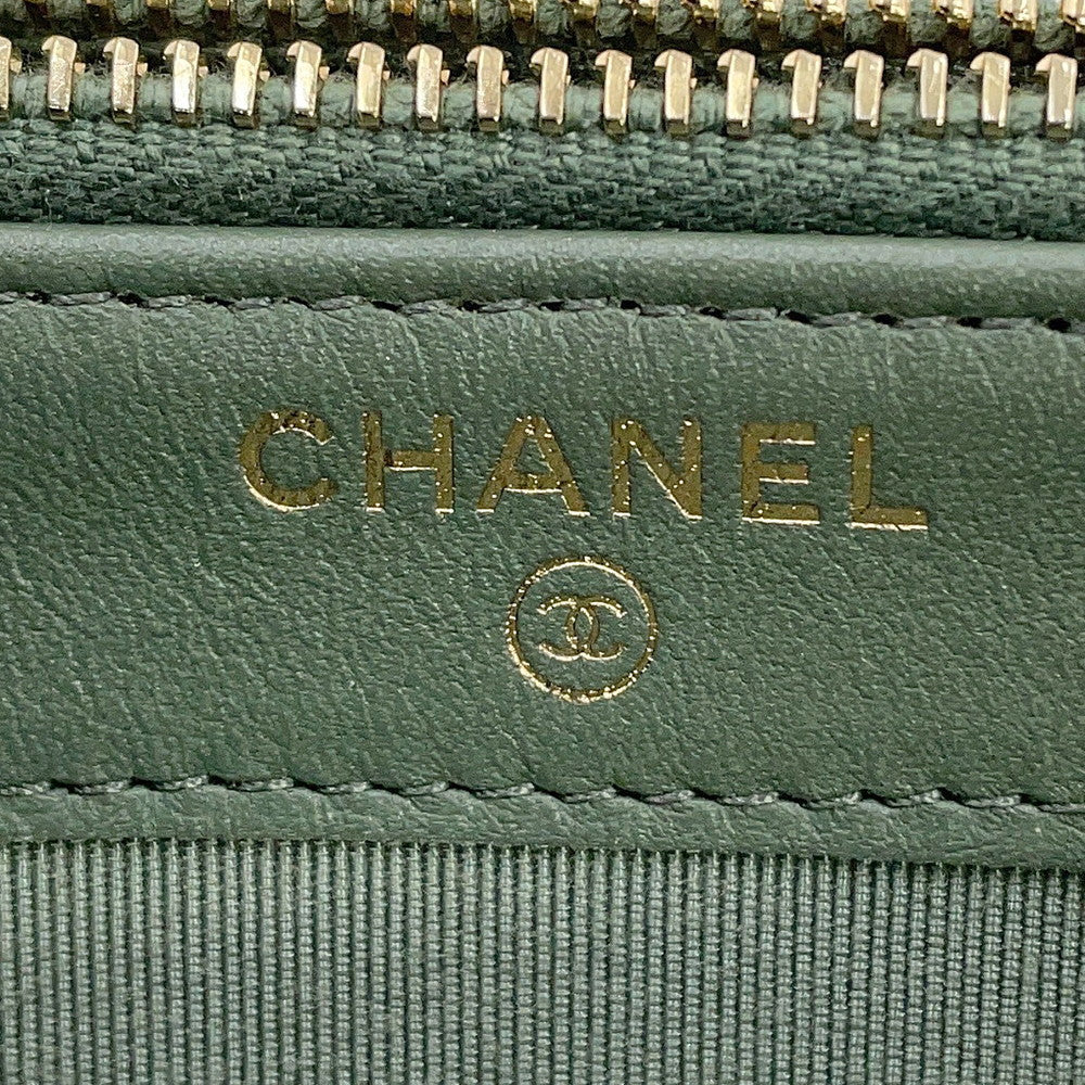 CHANEL Matelasse Chain wallet GreenA82527 Caviar Leather