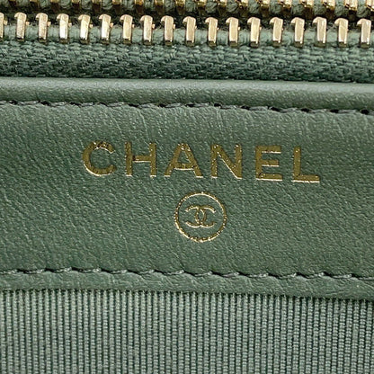CHANEL Matelasse Chain wallet GreenA82527 Caviar Leather