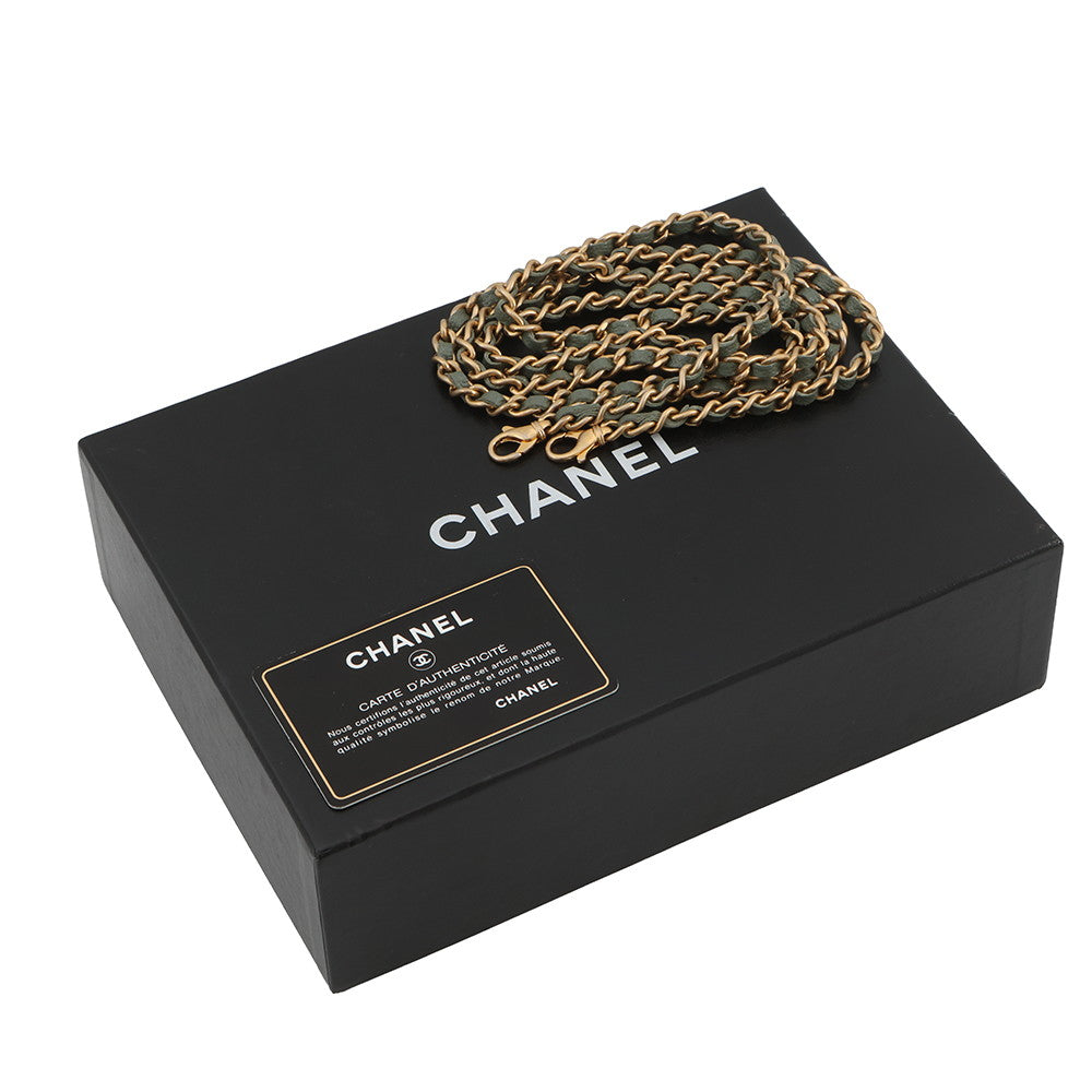 CHANEL Matelasse Chain wallet GreenA82527 Caviar Leather