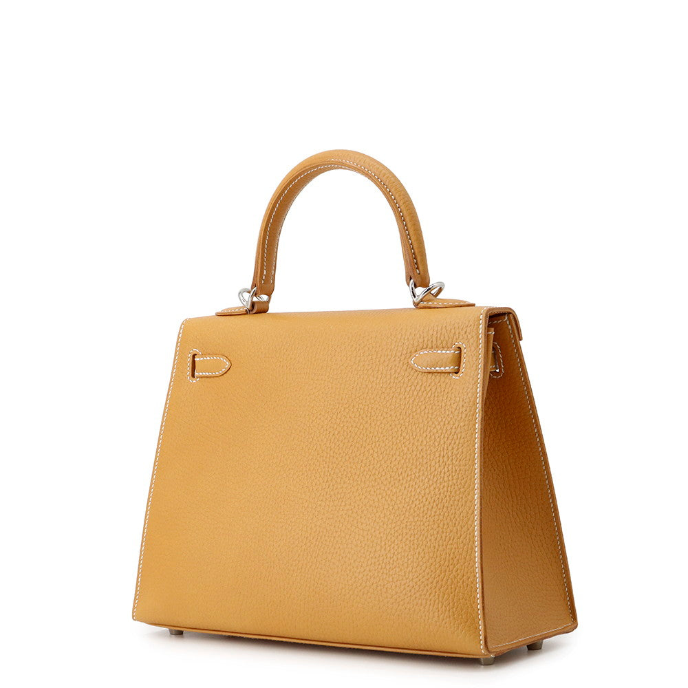 HERMES Kelly Sellier Natural Sable Natural Grenade Size 25