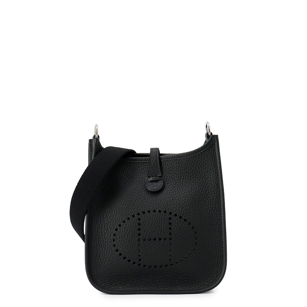 HERMES Evelyne Long Black Taurillon Clemence Size TPM