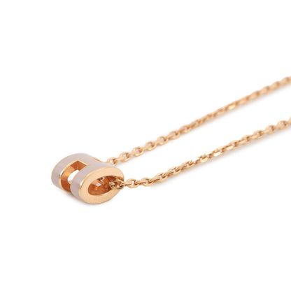 HERMES Pop Ash Necklace Size Mini Rose Dragee Gold Plated Lacquer