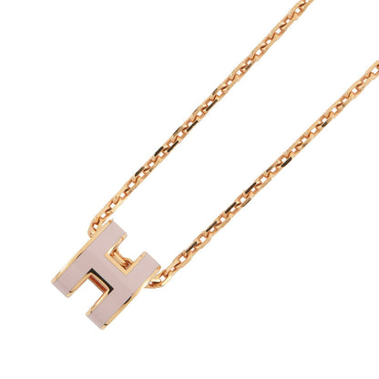 HERMES Pop Ash Necklace Size Mini Rose Dragee Gold Plated Lacquer