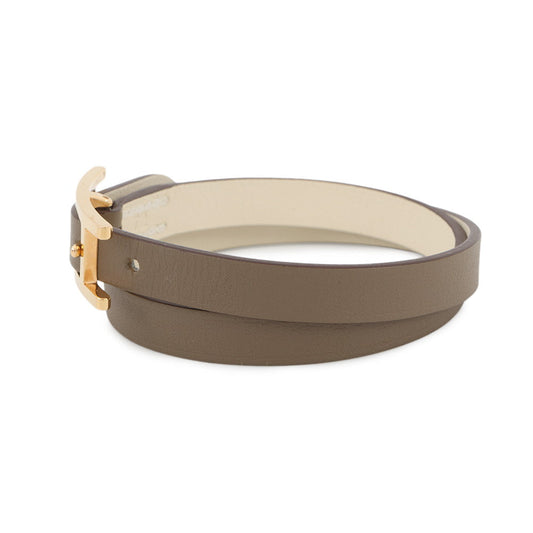 HERMES Be Api de Bourtour Bracelet Size T2 Etoupe/Nata Swift Leather