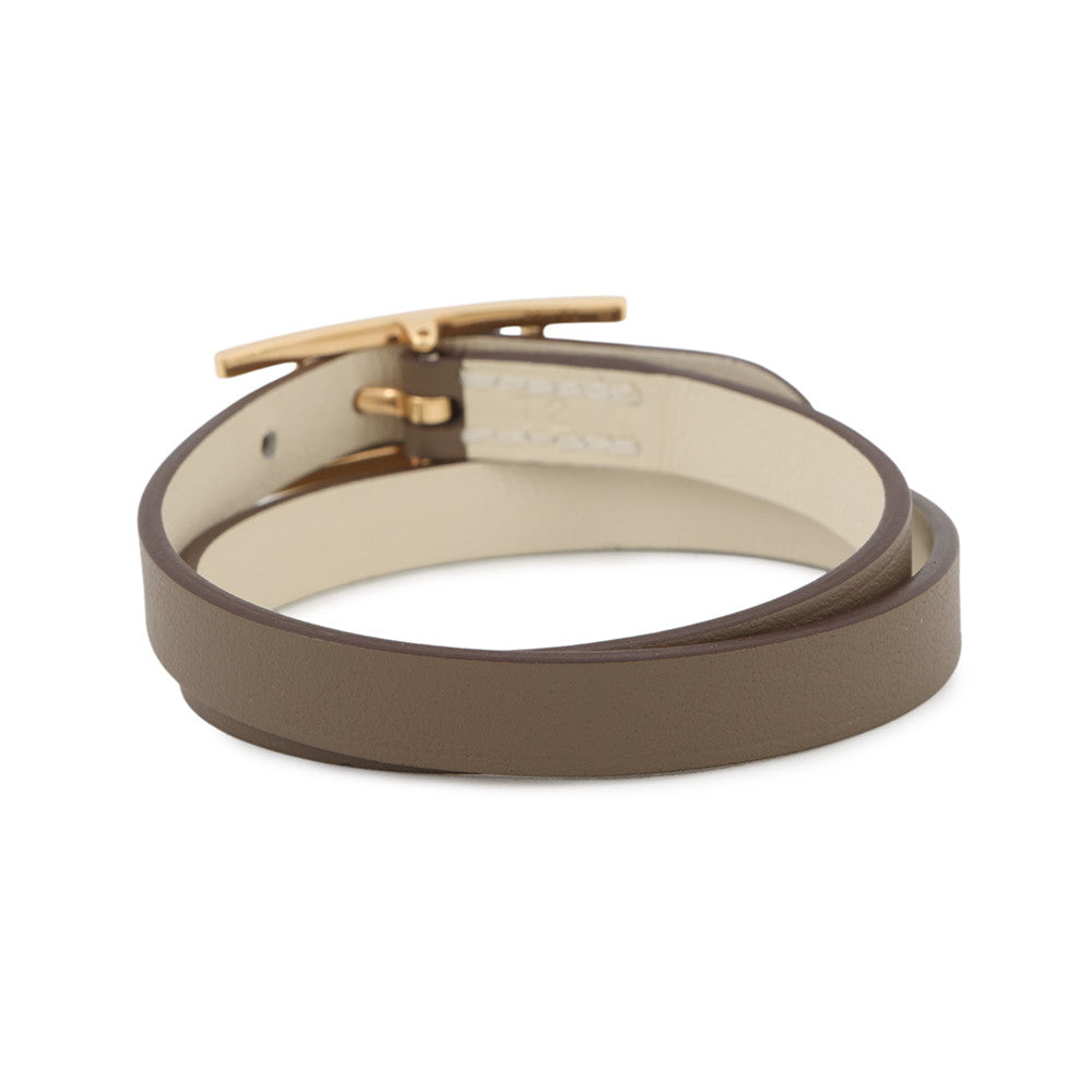 HERMES Be Api de Bourtour Bracelet Size T2 Etoupe/Nata Swift Leather