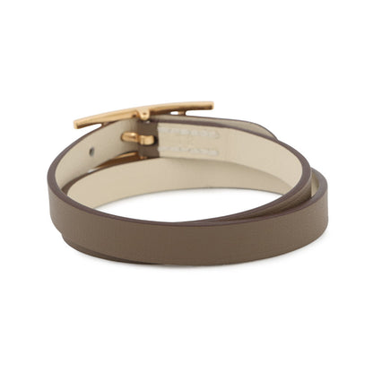 HERMES Be Api de Bourtour Bracelet Size T2 Etoupe/Nata Swift Leather