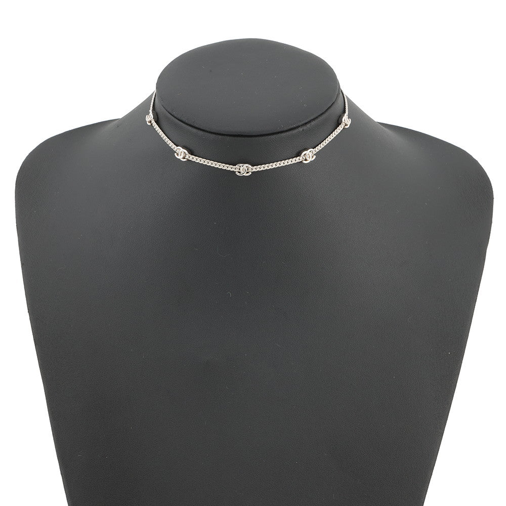 CHANEL CC Logo 7 Motif Chain Choker NecklaceABE255 B18058 NZS81 Metal