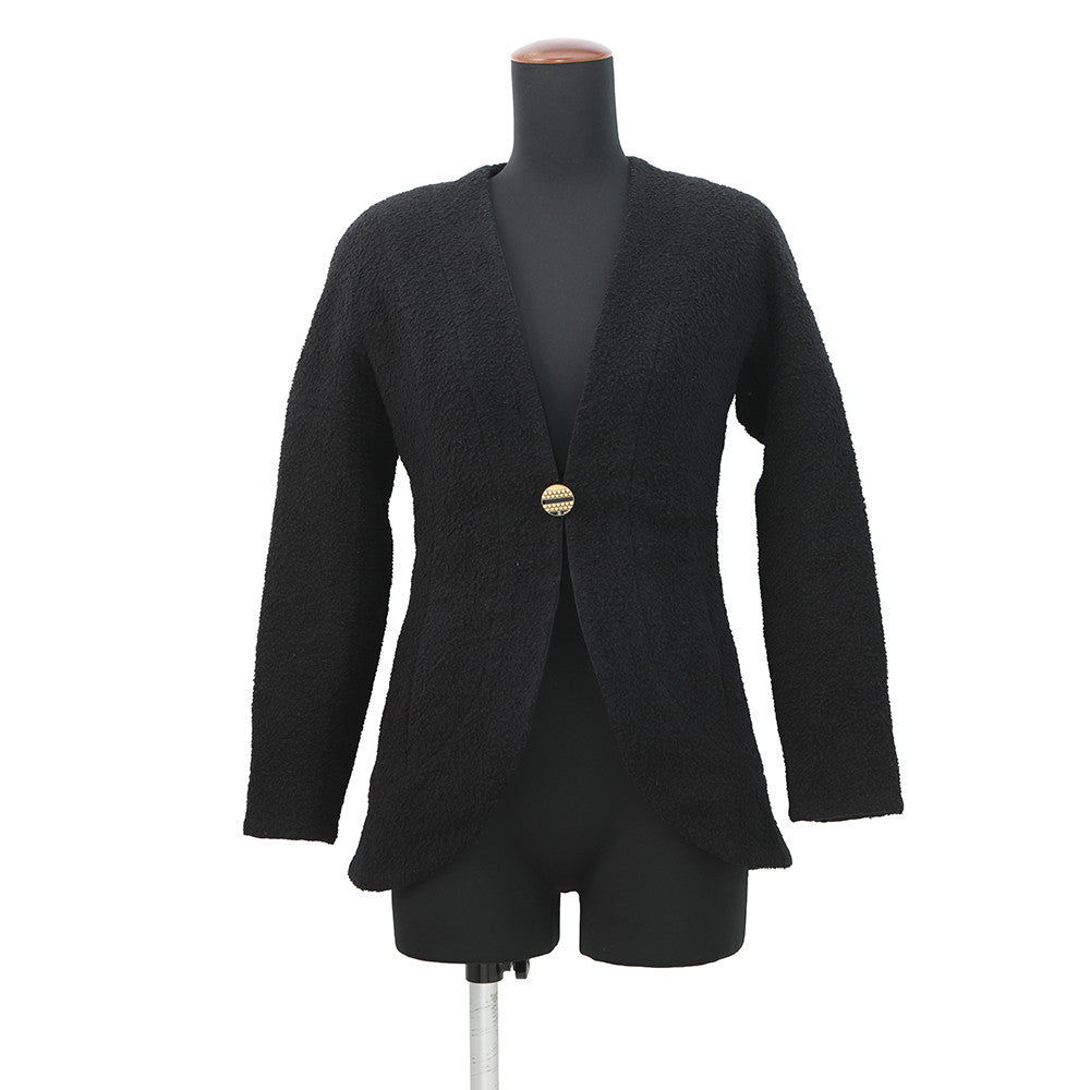 CHANEL Collarless Jacket Size 34 BlackP61936-V30843-94305 Wool80% Silk12% Polyamide8%