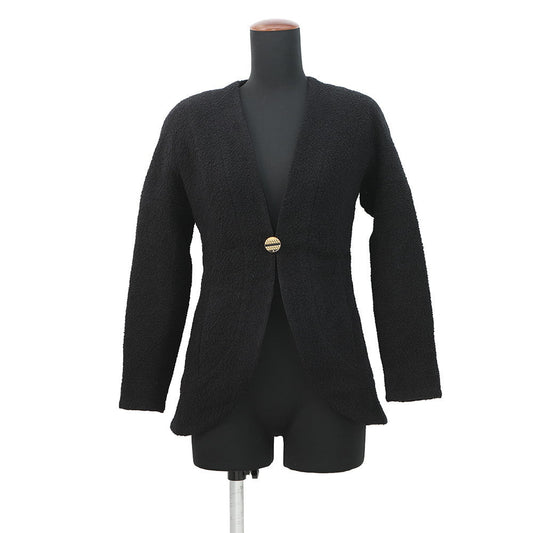 CHANEL Collarless Jacket Size 34 BlackP61936-V30843-94305 Wool80% Silk12% Polyamide8%