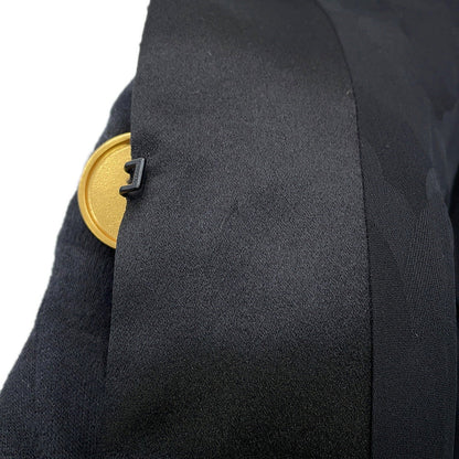 CHANEL Collarless Jacket Size 34 BlackP61936-V30843-94305 Wool80% Silk12% Polyamide8%