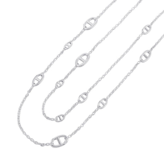 HERMES Chaine d'Ancre Farandole Necklace Size 120 SV925