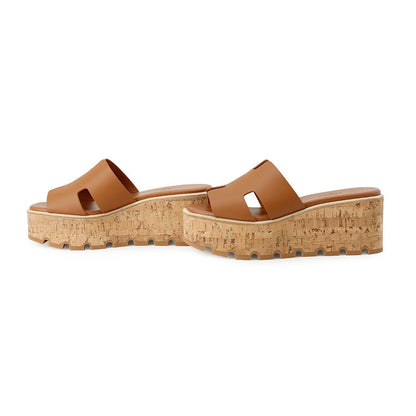 HERMES Eze 30 Sandals GoldH221026Z Calf Leather Size 37