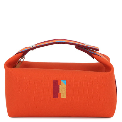 HERMES BRIDE A Black H Pavilion Orange・Feu Canvas Size PM