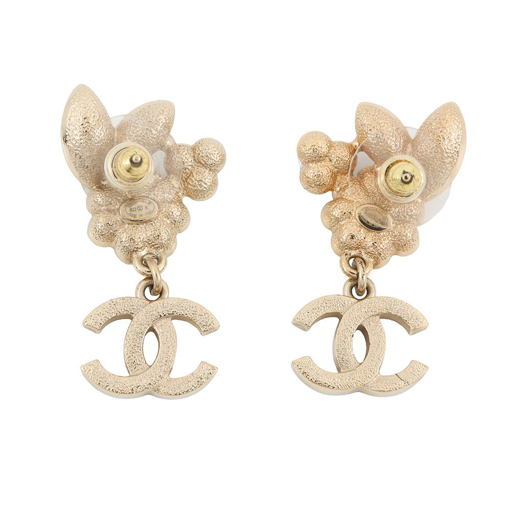 CHANEL CC Logo Bijoux Earrings Metal Bijoux Rhinestone Faux Pearl