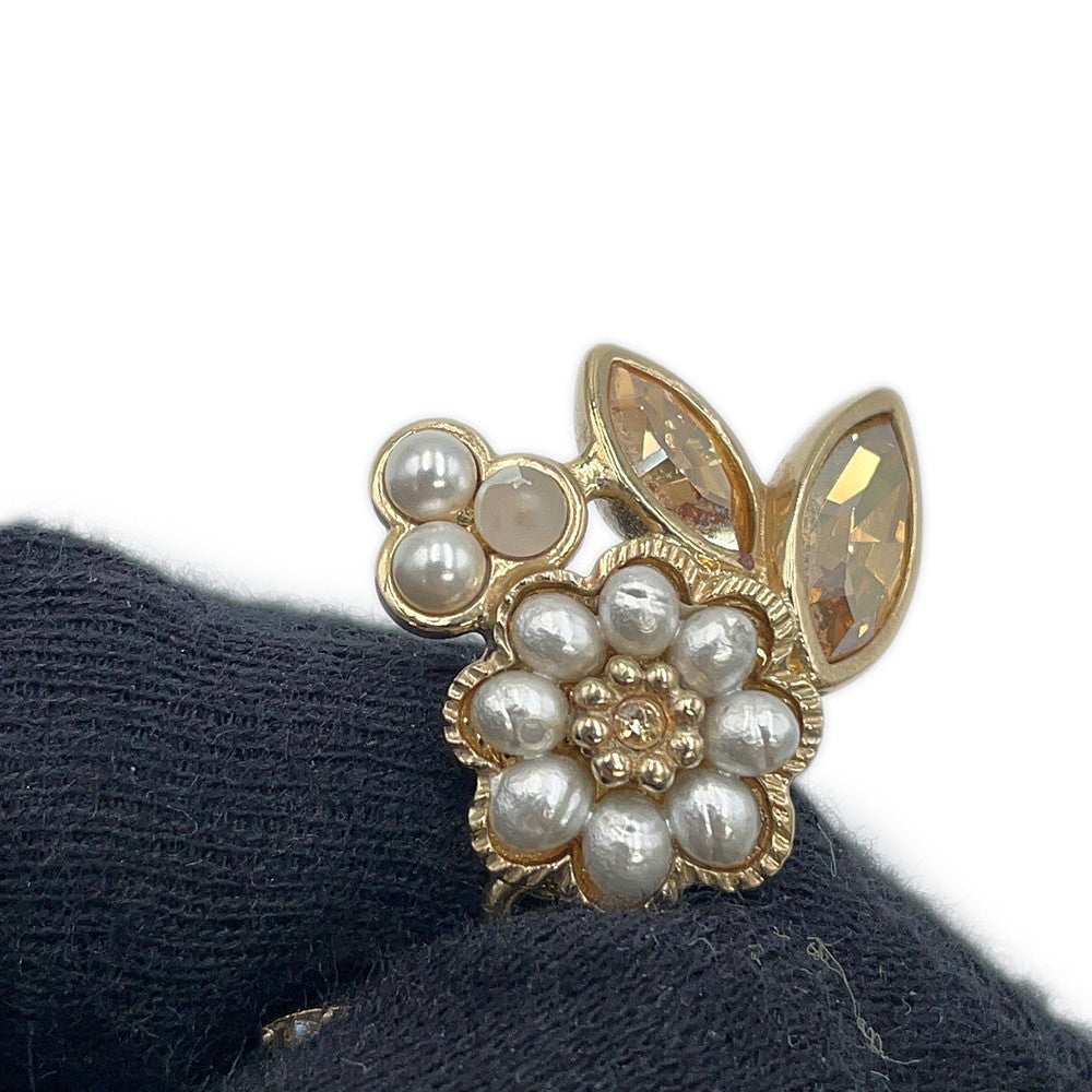 CHANEL CC Logo Bijoux Earrings Metal Bijoux Rhinestone Faux Pearl