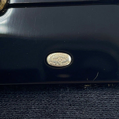CHANEL Brooch Black/Gold Plastic Gold Plated Rhinestone Faux Pearl