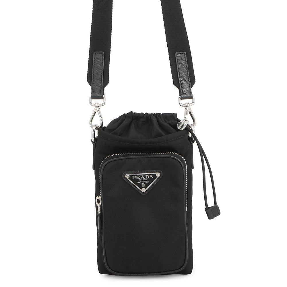 PRADA Re-Nylon Smartphone Case Shoulder Black2ZH155_2DMI_F0002 Nylon Leather