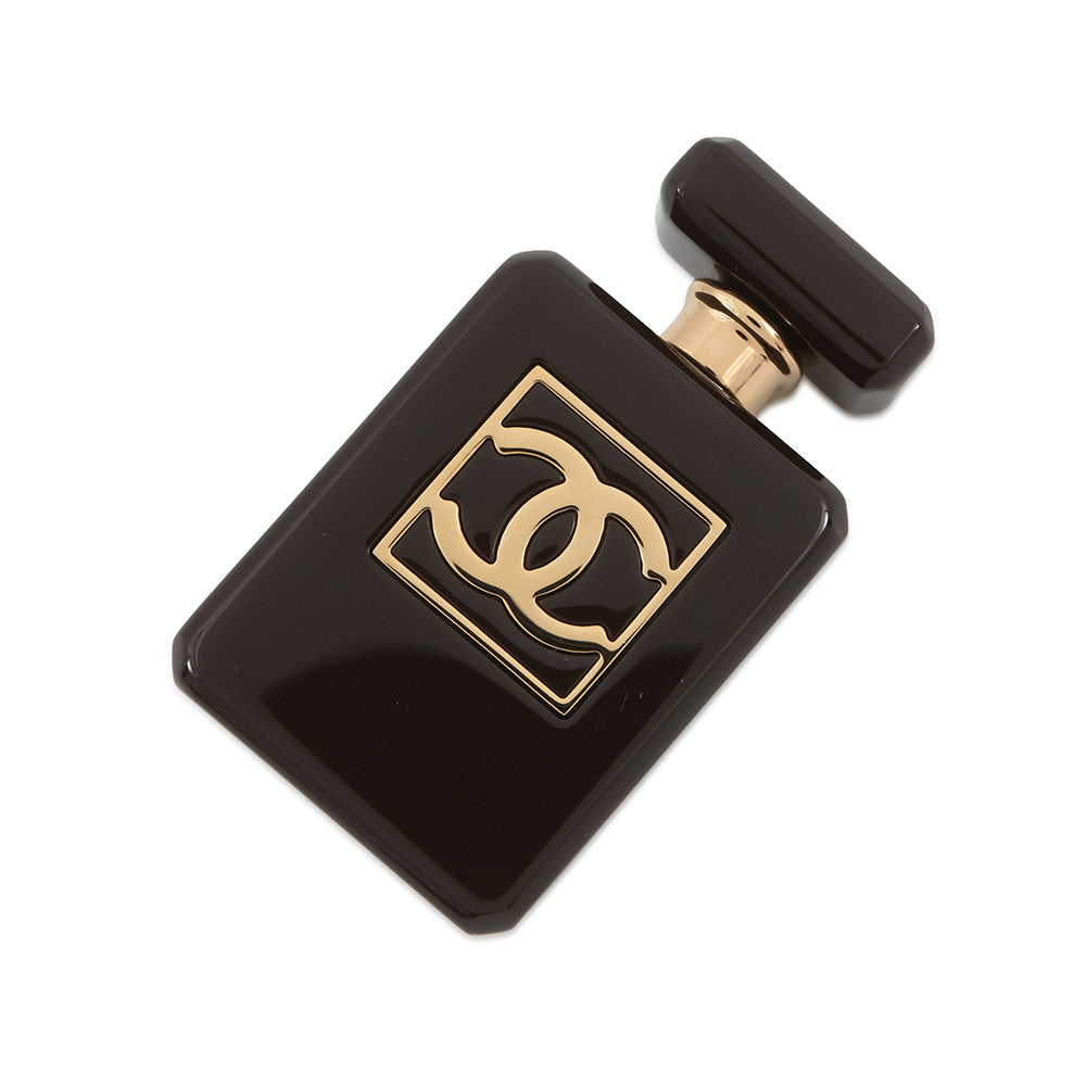 CHANEL Perfume motif brooch Brown Plastic