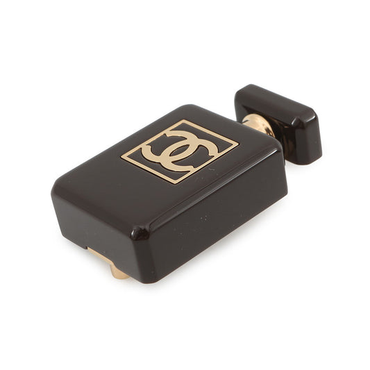 CHANEL Perfume motif brooch Brown Plastic