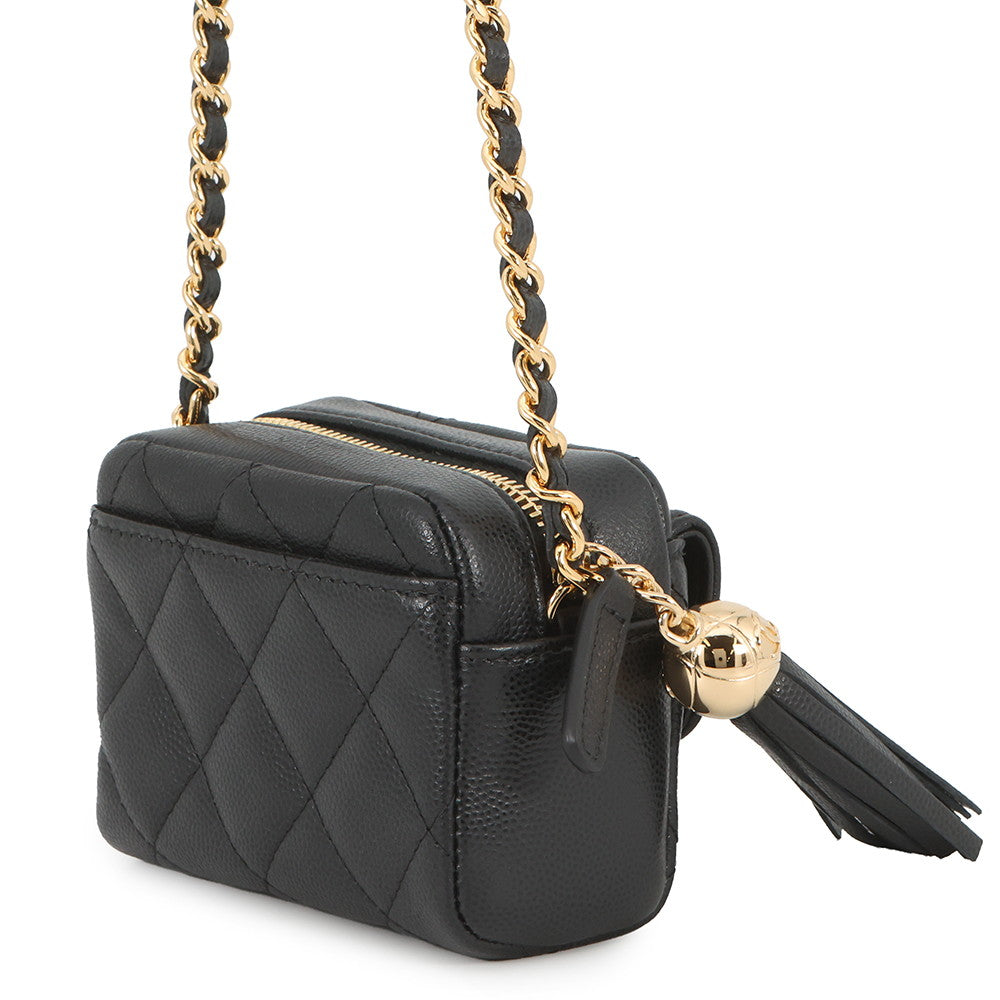 CHANEL Matelasse Mini ChainClutch BlackAP4744 Caviar Leather