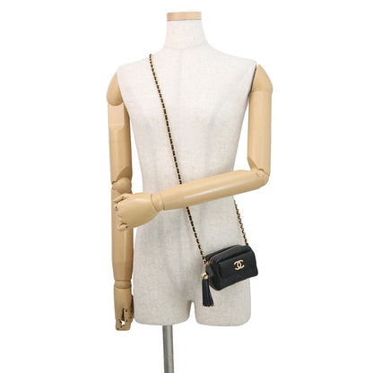 CHANEL Matelasse Mini ChainClutch BlackAP4744 Caviar Leather