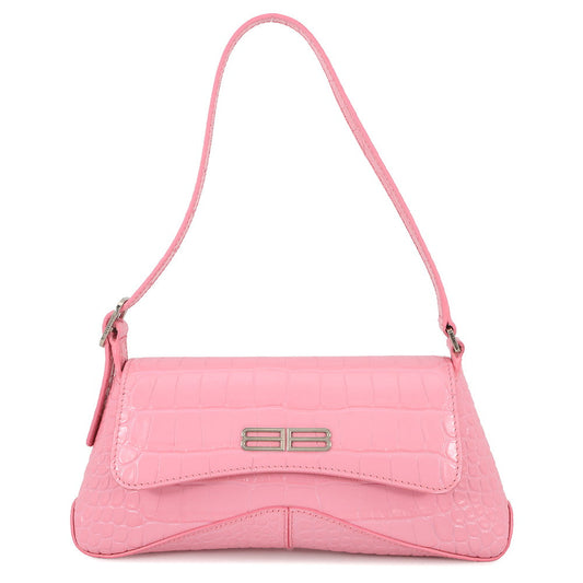 BALENCIAGA XX Cross Body Bag Pink6956452108X5812 Croco embossed leather Size Small