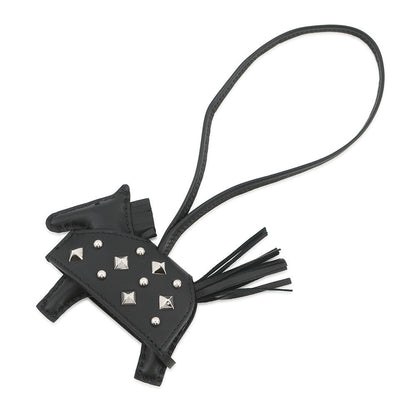 HERMES Rodeo Robeo Padlock Black Lambskin Swift Leather Size PM