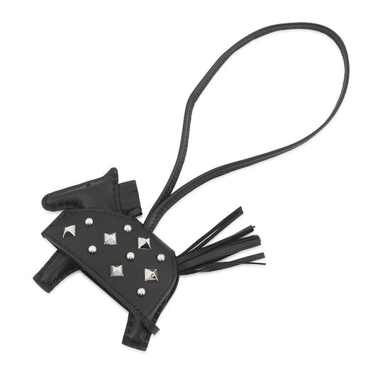 HERMES Rodeo Robeo Padlock Black Lambskin Swift Leather Size PM