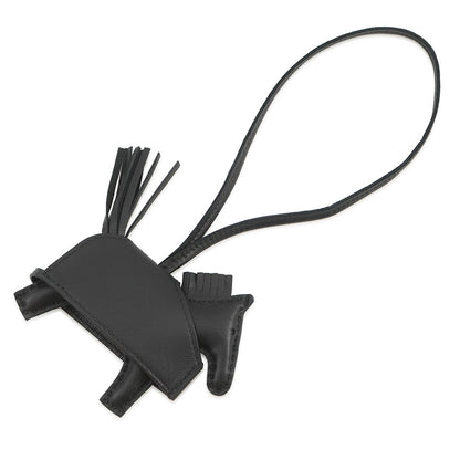 HERMES Rodeo Robeo Padlock Black Lambskin Swift Leather Size PM