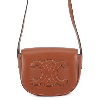 CELINE Folco Cuir Triomphe Shoulder Bag Tan198263DU3.04LU Smooth Calf Leather