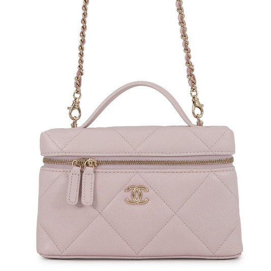 CHANEL Vanity CC Logo Chain Shoulder LavenderAP4936 Caviar Leather