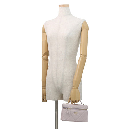 CHANEL Vanity CC Logo Chain Shoulder LavenderAP4936 Caviar Leather
