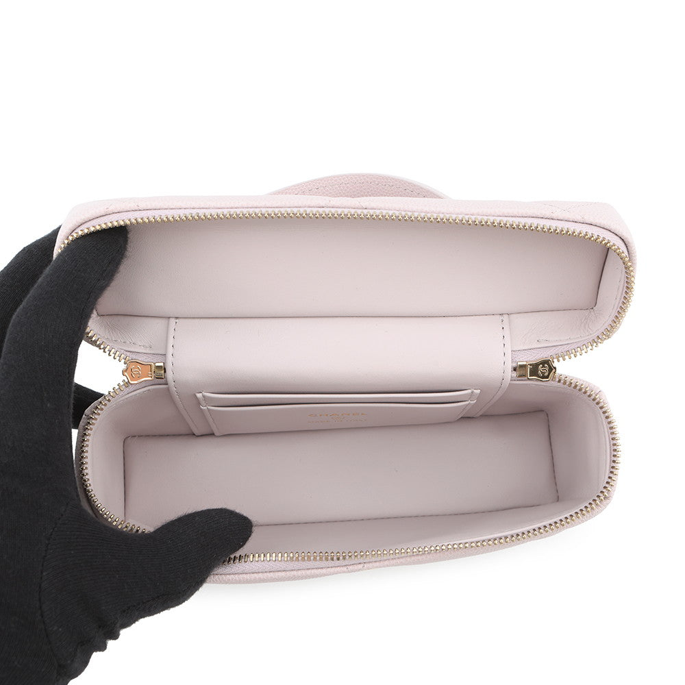 CHANEL Vanity CC Logo Chain Shoulder LavenderAP4936 Caviar Leather