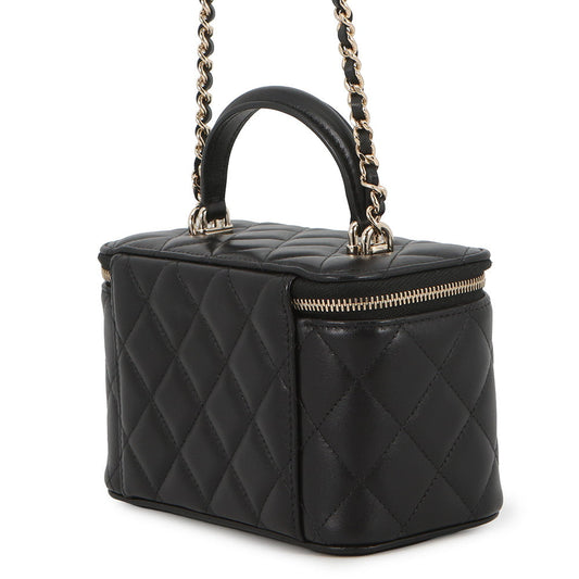 CHANEL Matelasse Vanity ChainShoulder Bag BlackAP2199 Lambskin