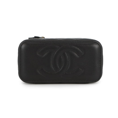 CHANEL Matelasse Vanity ChainShoulder Bag BlackAP2199 Lambskin