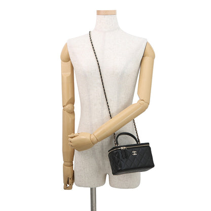 CHANEL Matelasse Vanity ChainShoulder Bag BlackAP2199 Lambskin