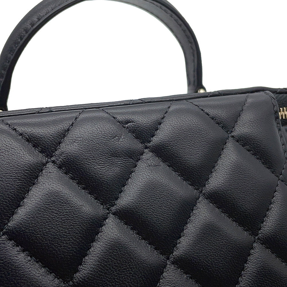 CHANEL Matelasse Vanity ChainShoulder Bag BlackAP2199 Lambskin
