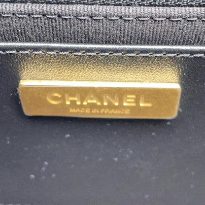 CHANEL Matelasse Top Handle Chain Shoulder Bag BlackAS3653 Caviar Leather Size Small