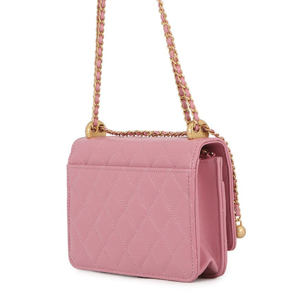 CHANEL Chain Wallet Turnlock PinkAP2289 Lambskin