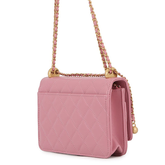 CHANEL Chain Wallet Turnlock PinkAP2289 Lambskin