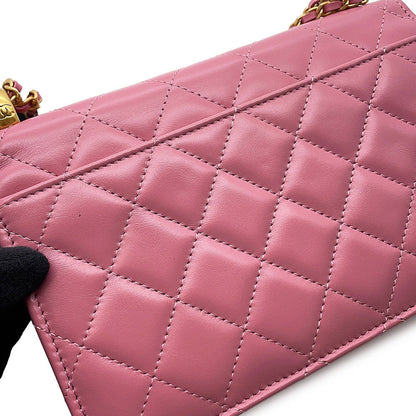 CHANEL Chain Wallet Turnlock PinkAP2289 Lambskin