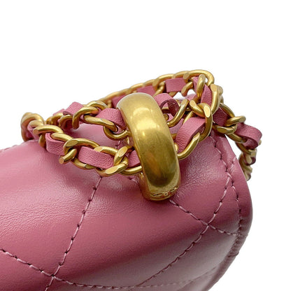 CHANEL Chain Wallet Turnlock PinkAP2289 Lambskin