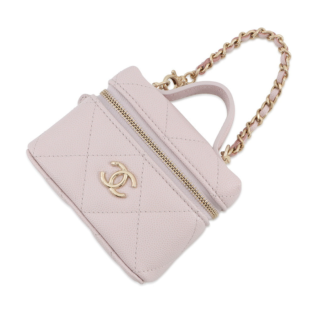 CHANEL Classic Mini Bag Bag Charm LavenderAP4897 Caviar Leather