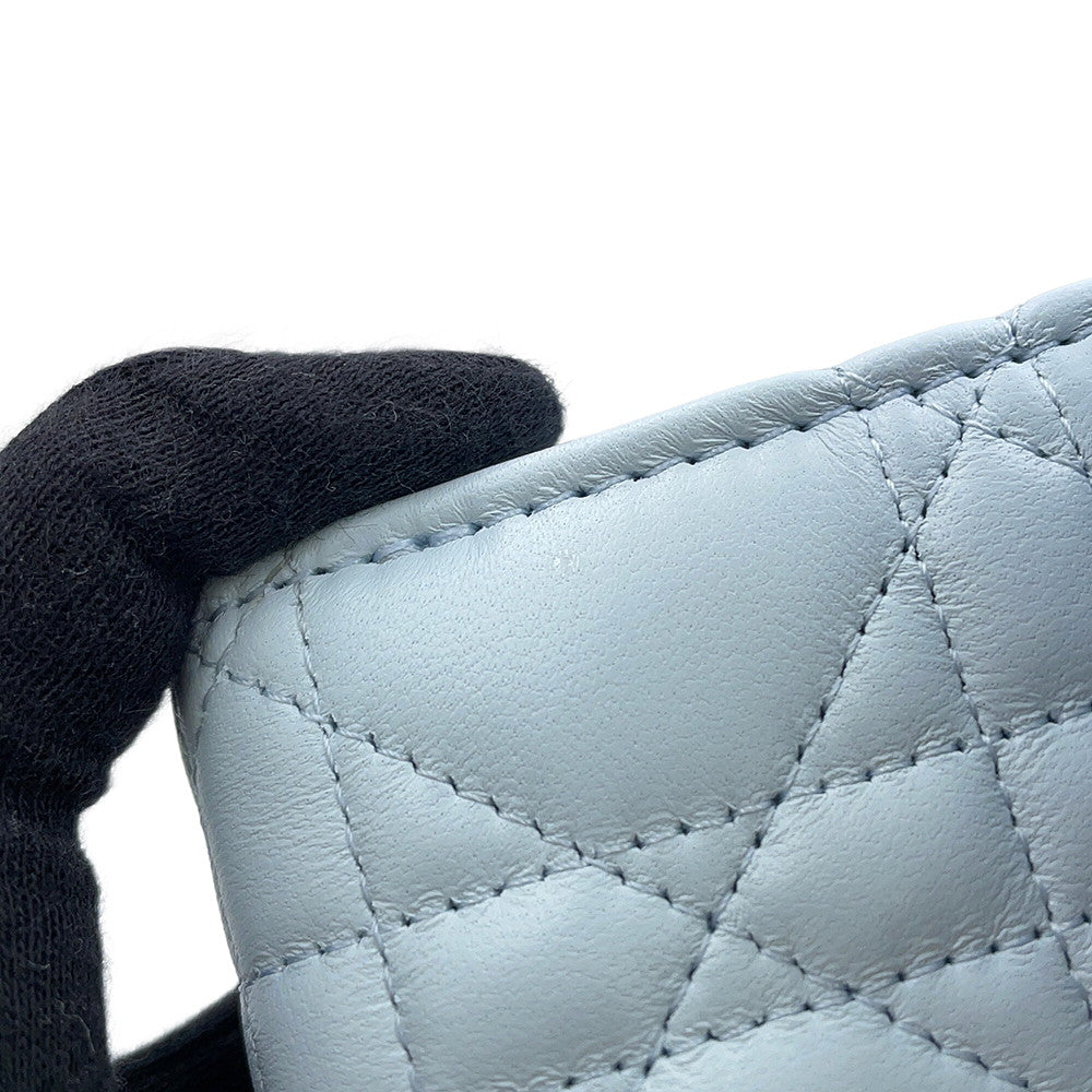 Dior Cannage My Dior Hibiscus L-Zip Wallet Ice blueS2608PUQA_M39Z Lambskin