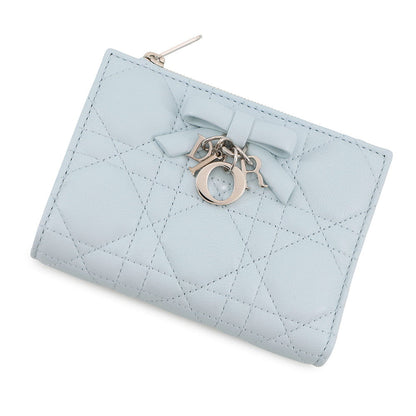 Dior Lady Dior Cannage Dahlia Wallet Ice blueS2605PUQA_M39Z Lambskin
