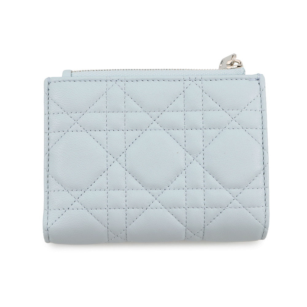 Dior Lady Dior Cannage Dahlia Wallet Ice blueS2605PUQA_M39Z Lambskin