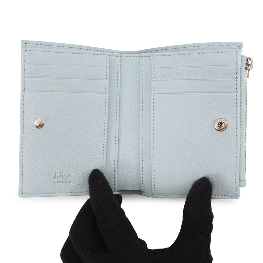 Dior Lady Dior Cannage Dahlia Wallet Ice blueS2605PUQA_M39Z Lambskin