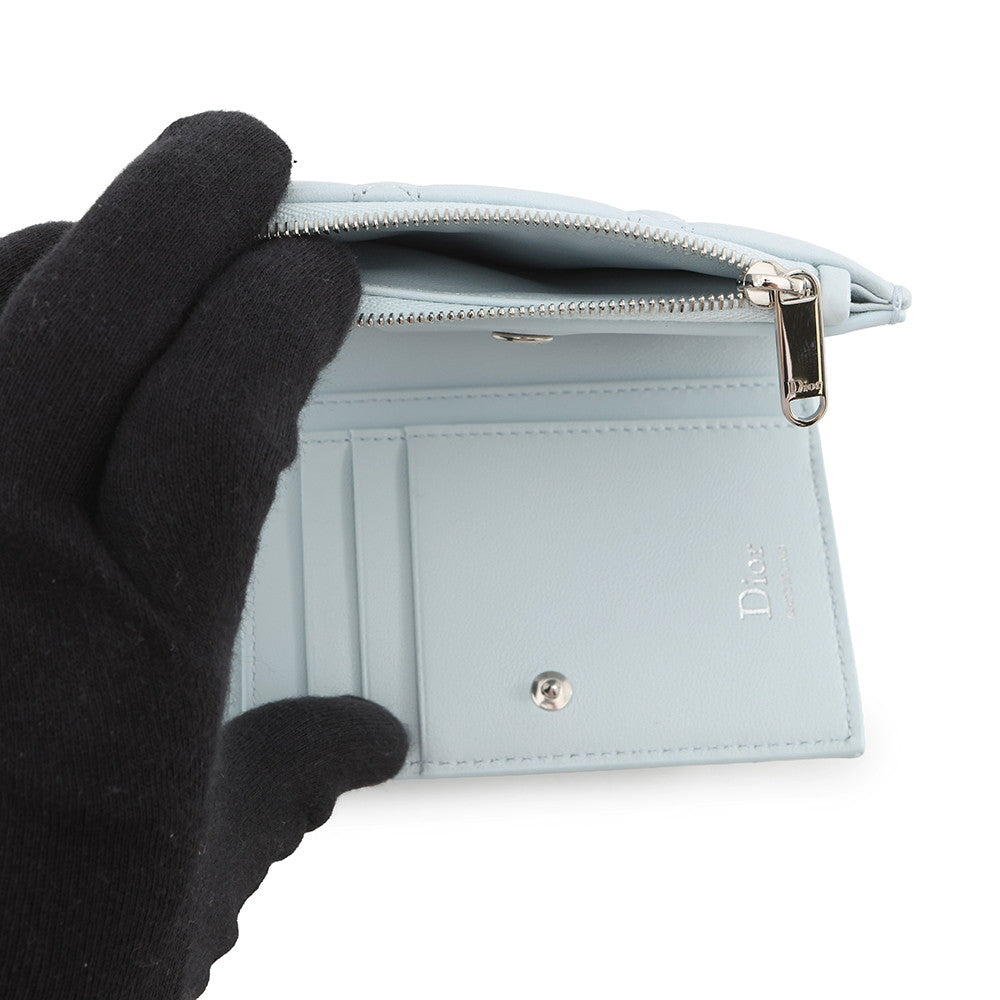Dior Lady Dior Cannage Dahlia Wallet Ice blueS2605PUQA_M39Z Lambskin