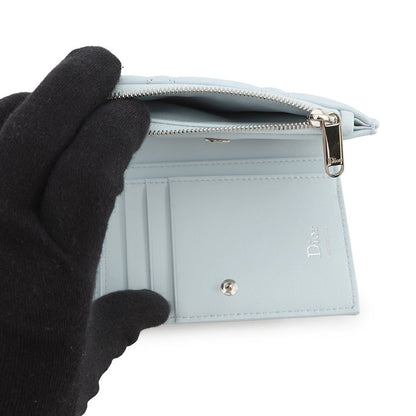 Dior Lady Dior Cannage Dahlia Wallet Ice blueS2605PUQA_M39Z Lambskin